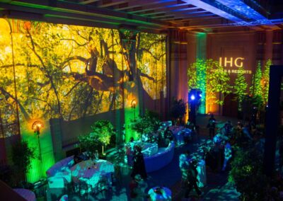 Corporate event at Fox Theatre Atlanta featuring custom lighting, projection, and branded environment for IHG