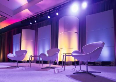 Executive panel stage design and lighting for NCSEA Leadership Symposium conference