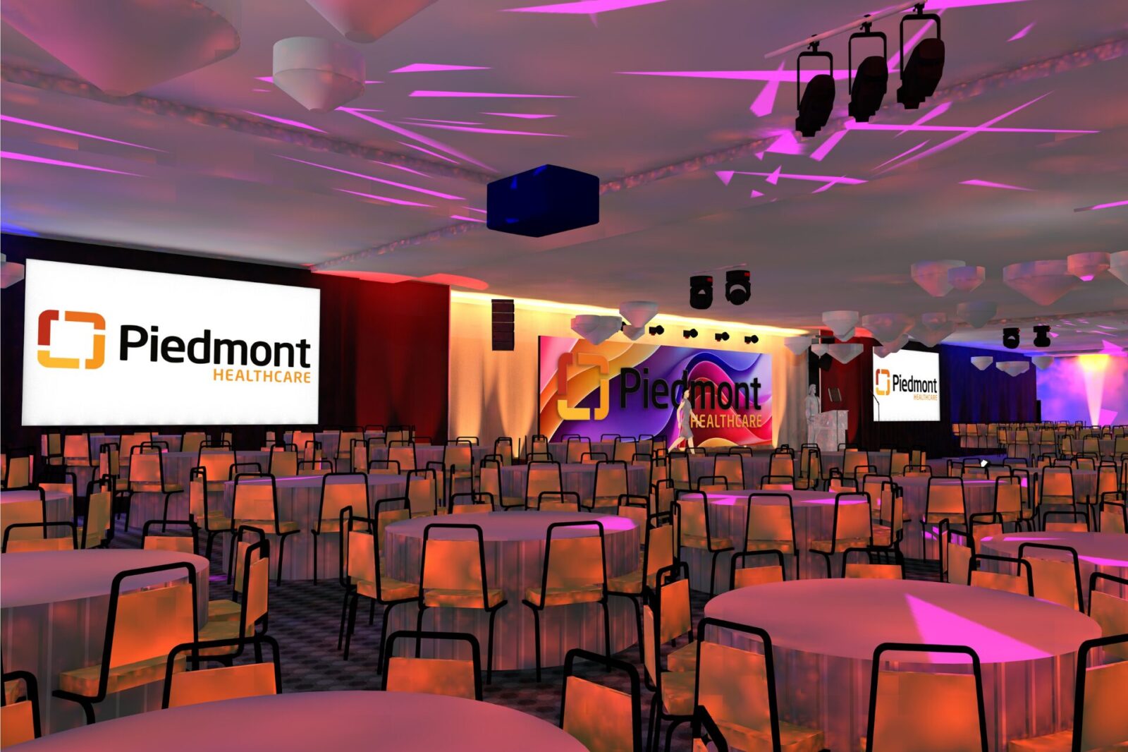 Piedmont Luminaria CAD Production Design | Innovent Technologies CAD drawing of stage, lighting, and AV production design for Piedmont Luminaria event