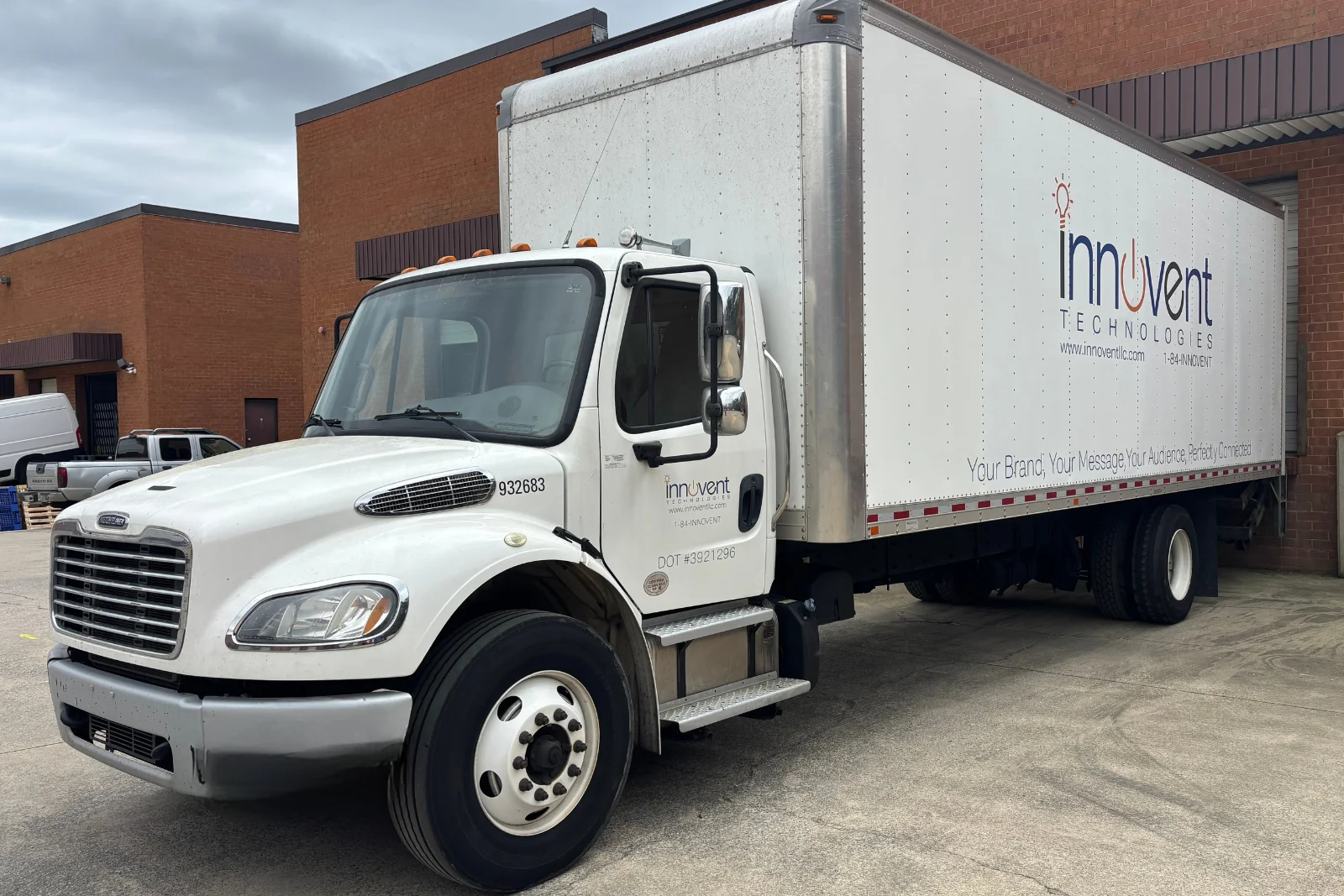 event production logistics truck transporting AV equipment for corporate events