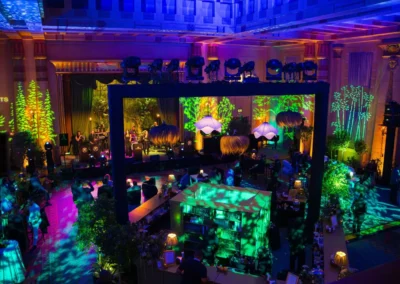 AV production at Fox Theatre Atlanta for IHG event featuring ballroom lighting design, stage, and multi-space guest experience