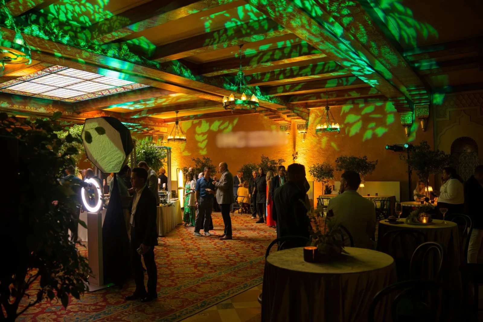 Corporate Event Networking Area – Fox Theatre Atlanta Corporate event networking area at Fox Theatre Atlanta with ambient lighting design and guest experience setup