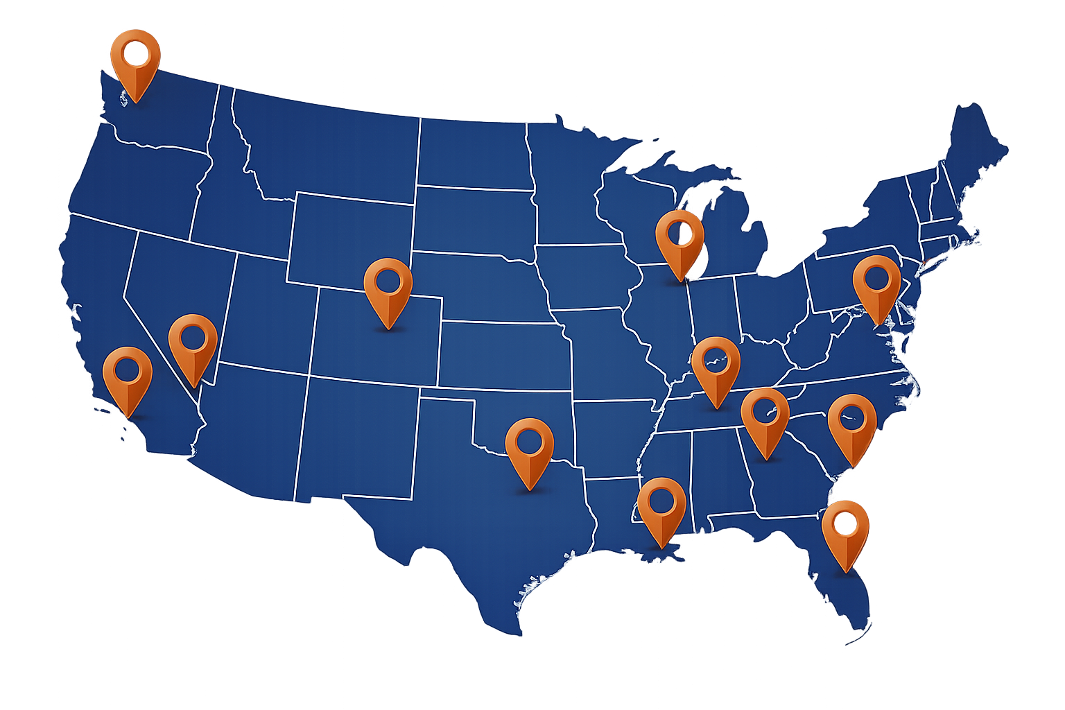 Nationwide Event Production Footprint | Innovent Technologies Innovent Technologies nationwide event production footprint map showing service locations including Atlanta, Chicago, Dallas, Denver, Las Vegas, Los Angeles, Nashville, New Orleans, Orlando, Seattle, Washington DC, and Charleston