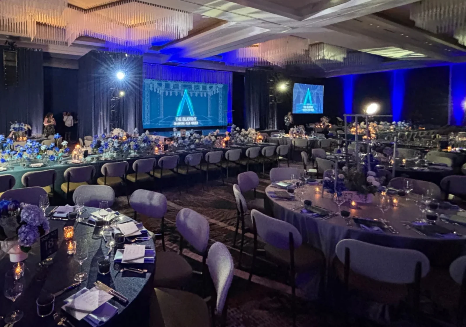 Ballroom lighting and stage production by Innovent Technologies for the 2026 Allie Awards in Atlanta