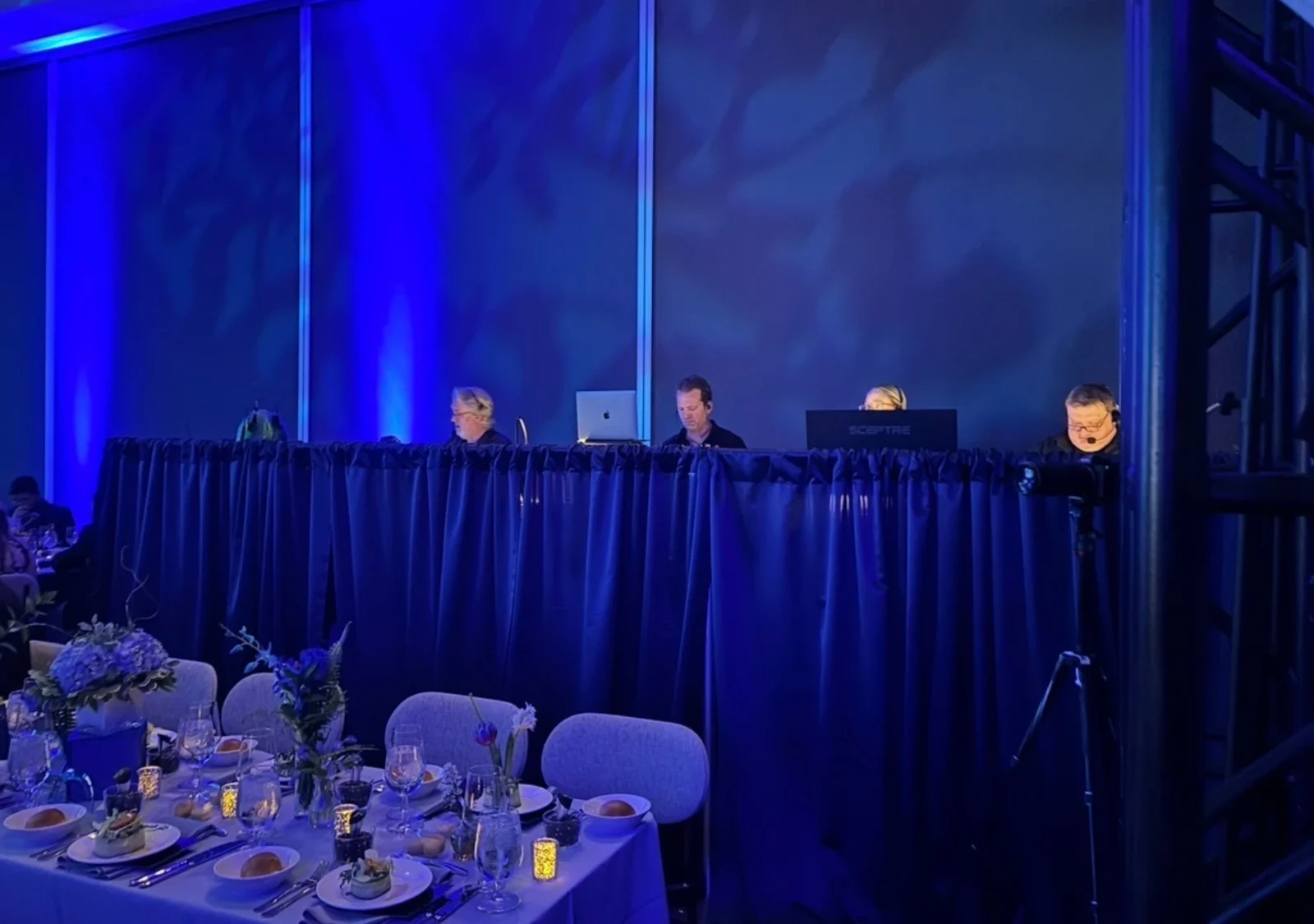 Show control and production team operating AV systems during the 2026 Allie Awards by Innovent Technologies in Atlanta